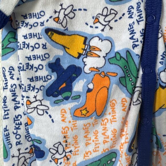 Vintage 80’s-90’s Airplanes 4 Piece Pajama Set Infant Baby Outfit 6-9mo NEW - Picture 7 of 8